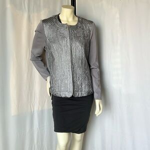 Peter Nygard Silver/Gray Embroidered Jacket